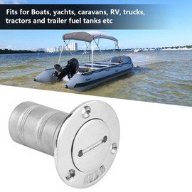 Leapiture Boat Deck Filler, Marine Deck Fill Stainless Steel Deck Fill Cap Fuel Gas Oil Tank Deck Fill Filler Port Key