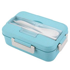 krueis Portable Lunch Box Sealed and Insulated Student Lunch Box Tableware Set (Green)