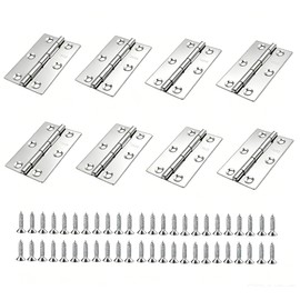 8 Pcs 2.64 Inch Door Butt Hinges, Stainless Steel Folding Hinges with Mounting Screws for Cabinet Doors, Windows, Tool Boxes, Wooden Project and DIY Craft