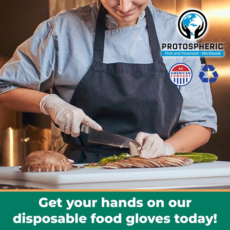 Protospheric Disposable Gloves for Food Prep - Super Poly Kitchen