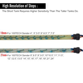 100TECH High Resolution Fuel Gauge Sender Marine 7"(180mm) 0-190 ohms RV Tank Level Sensor Fuel Tank Sending Unit Diesel Water Level Sending Unit Gas Sender for Truck Boat Yacht RV Camper Tractor