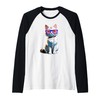 UK Union Jack British Flag England Cat Sunglasses Raglan Baseball