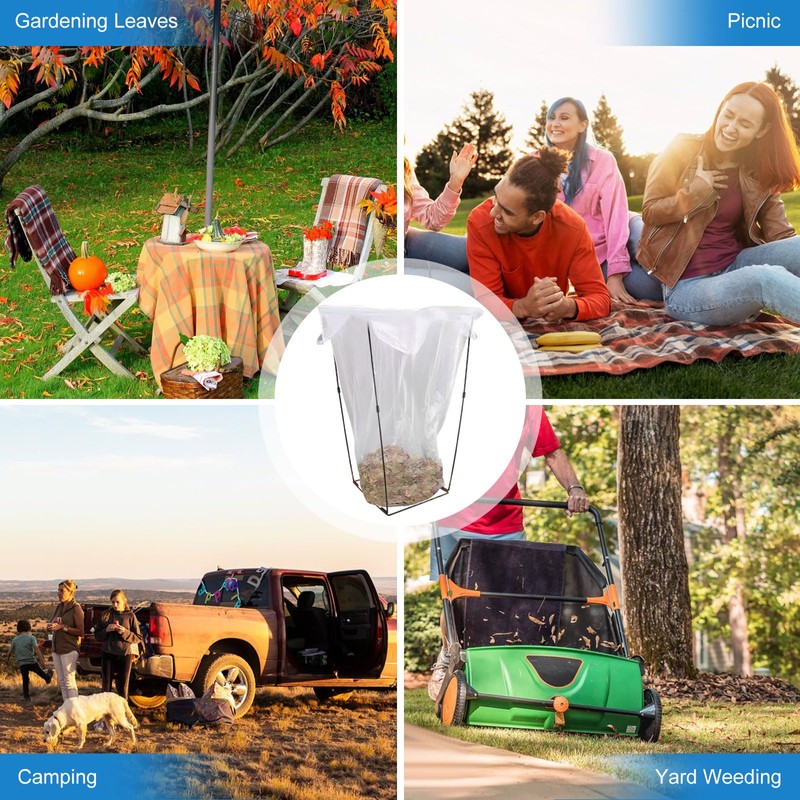 ZUQIAN 2 Pack Metal Trash Bag Holder, Garden Garbage Bag