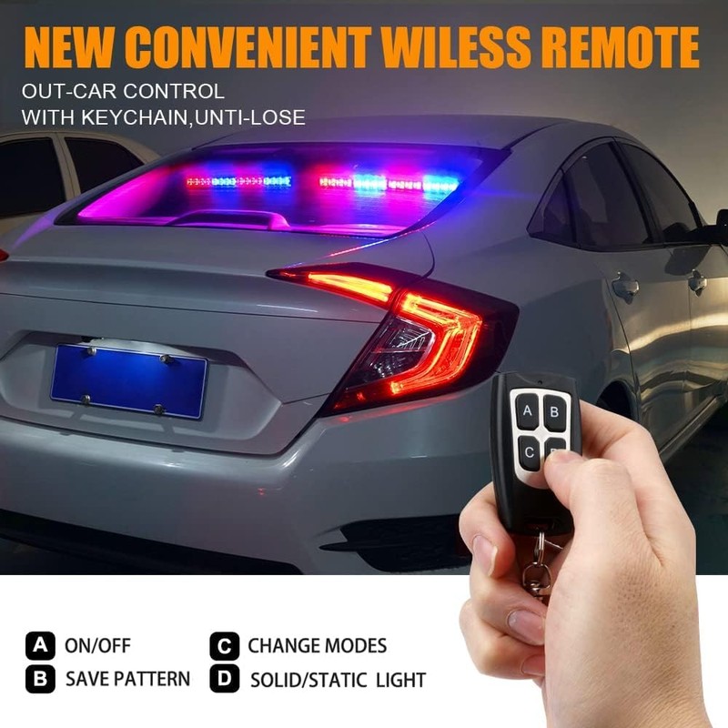 Xprite Red & Blue LED Emergency Strobe Dash Lights, Interior