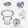 CLAIRDAI Crystal Chandeliers 3 Rings Ceiling Light Fixture LED Chandelier