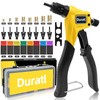 Duratl Rivet Nut Tool Kit, 8-Inch Hand Rivnut Tool for