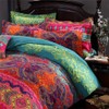 ERZRGA Vintage Cotton Boho King Duvet Cover,Retro Bohemian Bedding Sets