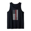 Thin Red-Line Firefighter Flag Distressed Effect Tank Top