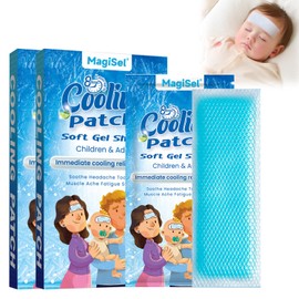 Kühlpflaster, Fieber-Kühlpads für die Stirn, Hitzschlag-Kühlpflaster, Selbstkühlendes Pflaster, Kopfschmerzpflaster - Stirnfieberpads, Lindern Migräne, Sofort Kältekompresse, 7 Stück/2 Schachteln
