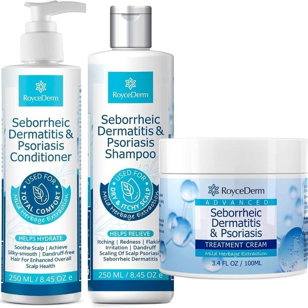 Roycederm Seborrheic Dermatitis Cream, Scalp Treatment for Psoriasis, Folliculitis, Dry