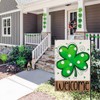 Lucky Clover Garden Flag Burlap 12x18 Double Sided, St Patricks