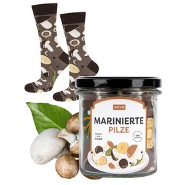 soxo Glass Socks Women's Gifts For Men Socks Gift For Women 2 Sizes, Marinated Mushrooms