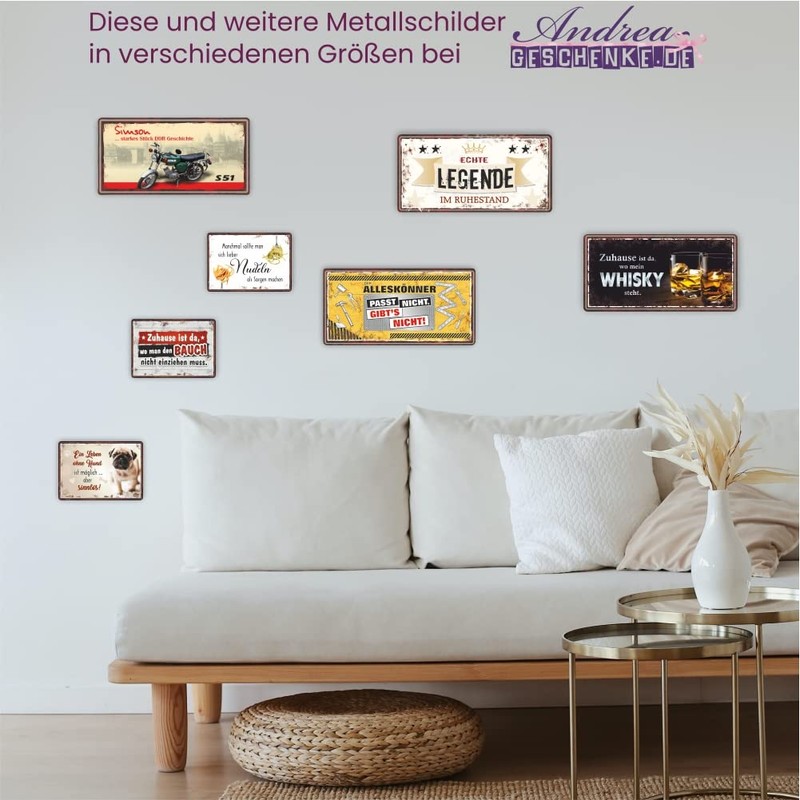 AV Andrea Verlag Large Metal Sign Rust-Proof Tin Sign with