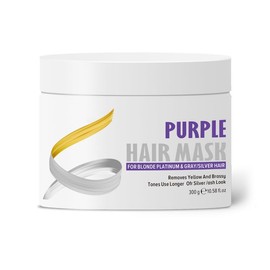 Purple Hair Mask 300ml,Hydrating Purple Toning Hair Mask,Intensely Brightens Blonde, White and Grey Hair,Remove Yellow Tones & Condition Dry