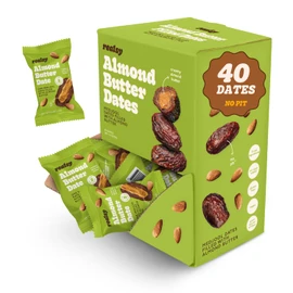 Realsy Stuffed Medjool Dates, Organic Dates with No Sugar Added, Gluten-Free, Vegan, All Natural Healthy Snack, Single Wrapped (40 ct) (Almond Butter)
