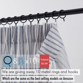 Blue Linen Kitchen Curtains 20 inch Length Pinch Pleat Cafe Curtains