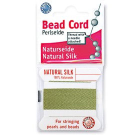 Griffin Silk Beading Cord & Needle Size 4 Jade Green