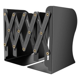CANPEKI Bookstand, Extendable, Office, Bookstand, Tabletop Storage, Bookends, Magazines, Documents, No Flipping, Divider Stand, Metal, Stylish, Organization Supplies (Black)