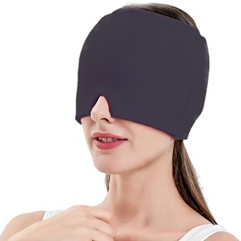 Ahigh Migräne Maske, Kühlmaske Migräne, Migraine Relief Cap, Dehnbare Doppelseitiges Gel Kopfschmerzen Mütze Cold Therapy Cap Schlafmaske zur Linderung von Migräne, Kopfschmerzen, Druck
