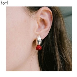 FOTL Classic Round Earring 1pair, Color:Orange