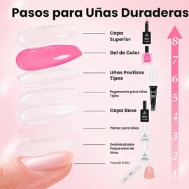 beetles Gel Polish Kit de Uñas Postizas Prefabricadas Beetles Tipex Instant Apex – Ataúd Mediano, 224 Piezas en 16 Tamaños | Puntas Acrílicas Pregraba