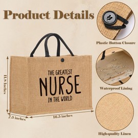 Eiseniy Nurse Gifts Nurse Appreciation Gifts Nurse Week Gifts Nurse Gifts for Women Nurse Christmas Gifts Birthday Gifts Thank You Gifts for Nurse Female the Greateat Nurse in the World Tote Bag