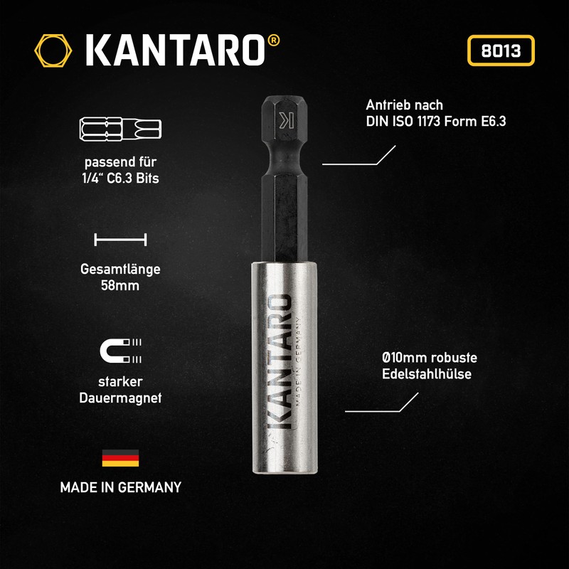 KANTARO 8013 Universal Bit Holder (Pack of 3) Magnetic Stainless