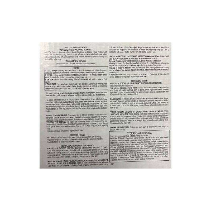 MPC Maintence Solutions Fresh Breeze Non-Acid Disinfectant Bathroom Cleaner 1