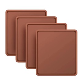 SFV 4 Pack Silicone Dehydrator Trays, 14" x 14" Flexible & Durable Dehydrator Sheets for Excalibur, Non-stick, Reusable Dehydrator Mats Tray Dryer for Eggs, Fruit Leather, Meat, Herbs, Brown