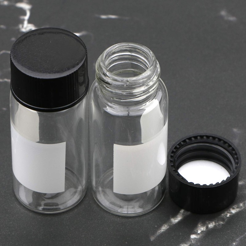 Kesell 10-Pack 10ml (0.338oz, 2.7dram) Clear Glass Vials with Lids