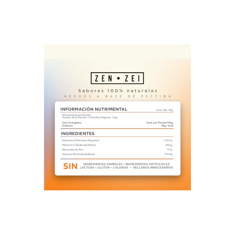 ZENZEI | IMMUNE SUPPORT | 60 Gomitas 100% Veganas —