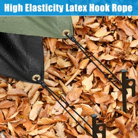 Hejo 25Pcs Bungee Cords with Hooks, 10 Inch/25cm Reusable Small Bungee Cords, Short Elastic Bungee Ropes for Household, Ride, Camp (Black)