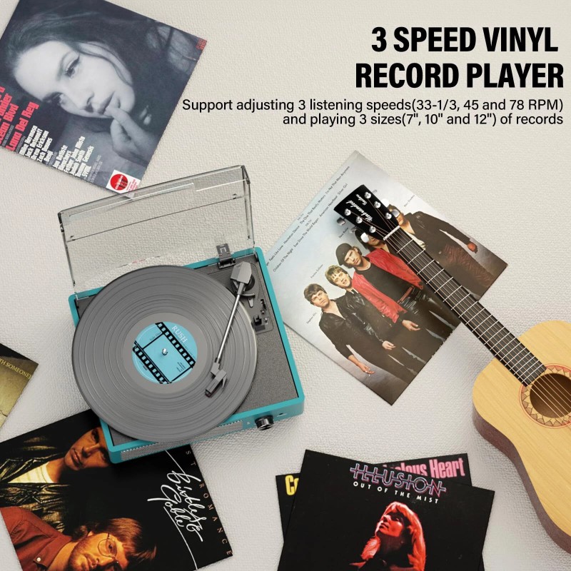 cotsoco Record Player for Vinyl with 2 Build-in Speakers LP