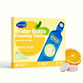apptrin Water Bottle Cleaning Tablets, 36 Pack Bottle Clean Tablet Hydration Bladder Cleansing Tablets,Individually Packed, Orange Flavor