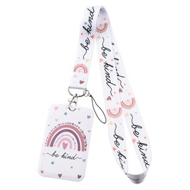 KEWUF Autism Lanyard with Card Holder, Hidden Disability Lanyard, Autism Awareness ID Badge Holder, Rainbow Lanyard for Kids Teens Adults (B)