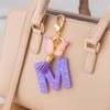 Letter M Keychain– Purple Butterfly for Women Bag Charms and