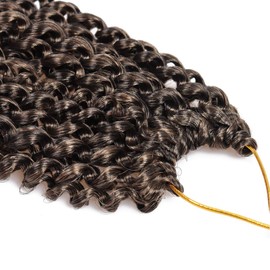 7 Pack 16 Inch Passion Twist Hair Water Wave Synthetic Crochet Braids for Passion Twist Braiding Hair Goddess Locs Bohemian Curl Hair Extensions (7Packs, 16Inch, T27#)