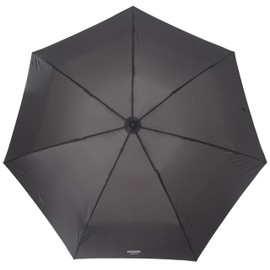 Moonbat 21-431-10965-02 Rain Umbrella, Folding Umbrella, Ultra Lightweight, Large Size, Barberla, Plain 23.6 inches (60 cm), Black, Black