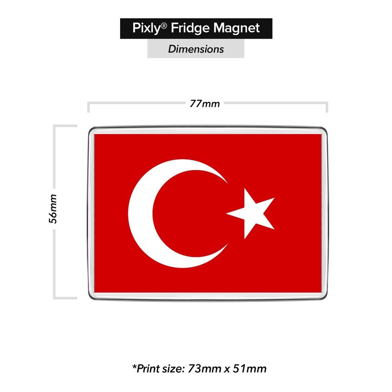 Pixly® Turkey Flag Fridge Magnet Large Jumbo Size Turkish Turkiye