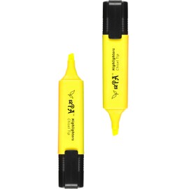 12PA 2 Yellow Highlighters | Stationery Supplies | Student University Essentials | Multipack (2)