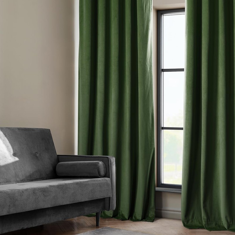 HPD Half Price Drapes Heritage Plush Velvet Curtains 84 Inches