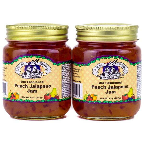 Amish Wedding Peach Jalapeno Jam 9oz (Pack of 2)