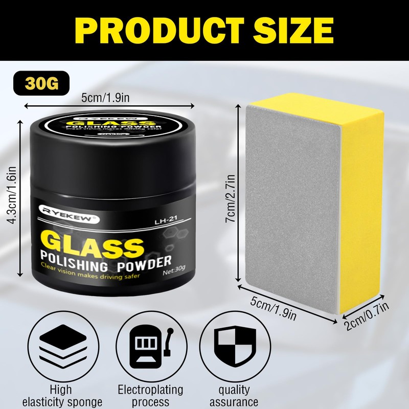 Glaspolitur, Polierpulver glas, Glaskratzer Entferner, Feines Polierpulver, Glas Kratzer Reparatur,