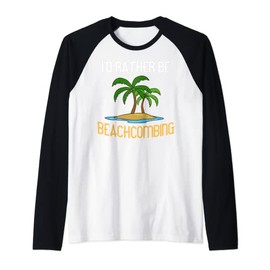 Beachcombing Sea Glass Beach Shelling Raglan Baseball Tee