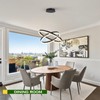 Benkut 2-Rings Modern LED Chandelier Black for Dining Room, Circular
