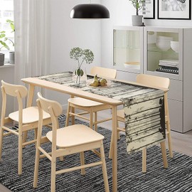 Retro Bear Table Runner, Rustic Foggy Forest Wild Animal Table Runner for Kitchen Dining Home Coffee Party 13x36in