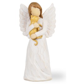 Dekismeos Cat Angel Figurines,Cat Memorial, Pet Loss Sympathy Gift,Cat Mom Gifts for Women