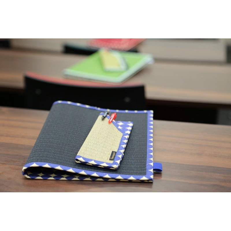 Amtsumug C02-25-00105 Notebook Cover, A5 Tatami Mat, Black, Dots, Navy