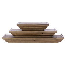kieragrace Muskoka Fitz Wood Shelves - Walnut, 12", 18", 24", Set of 3