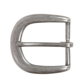 1 1/4" (34 mm) Nickel Free Single Prong Horseshoe Belt Buckle, Antique Silver